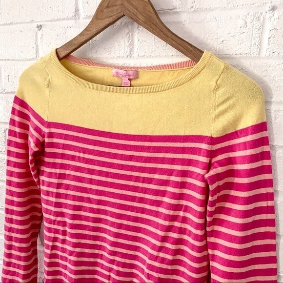 Lilly Pulitzer pink stripe knit sweater size small - Picture 4 of 7